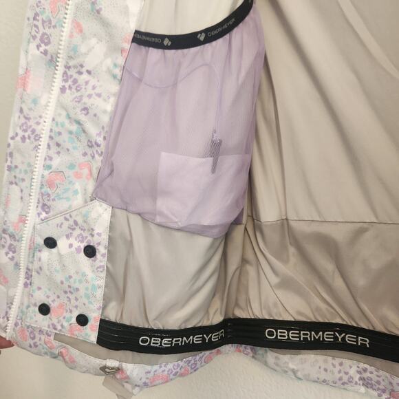 Obermeyer Women's Size 4 Pastel Floral Faux Fur Snow Jacket NWT - Picture 3 of 8